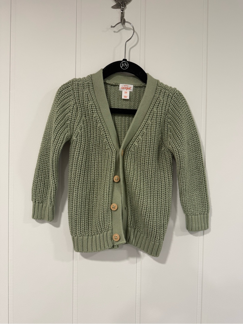 Cat & Jack Sage Green Knit Cardigan